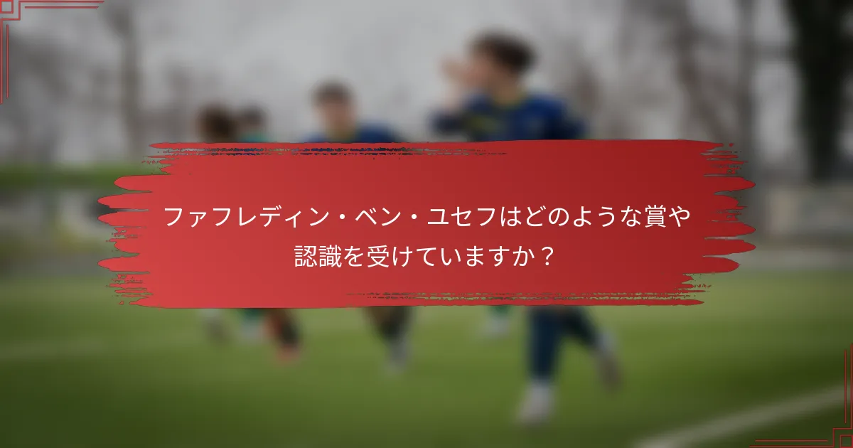 ファフレディン・ベン・ユセフはどのような賞や認識を受けていますか？