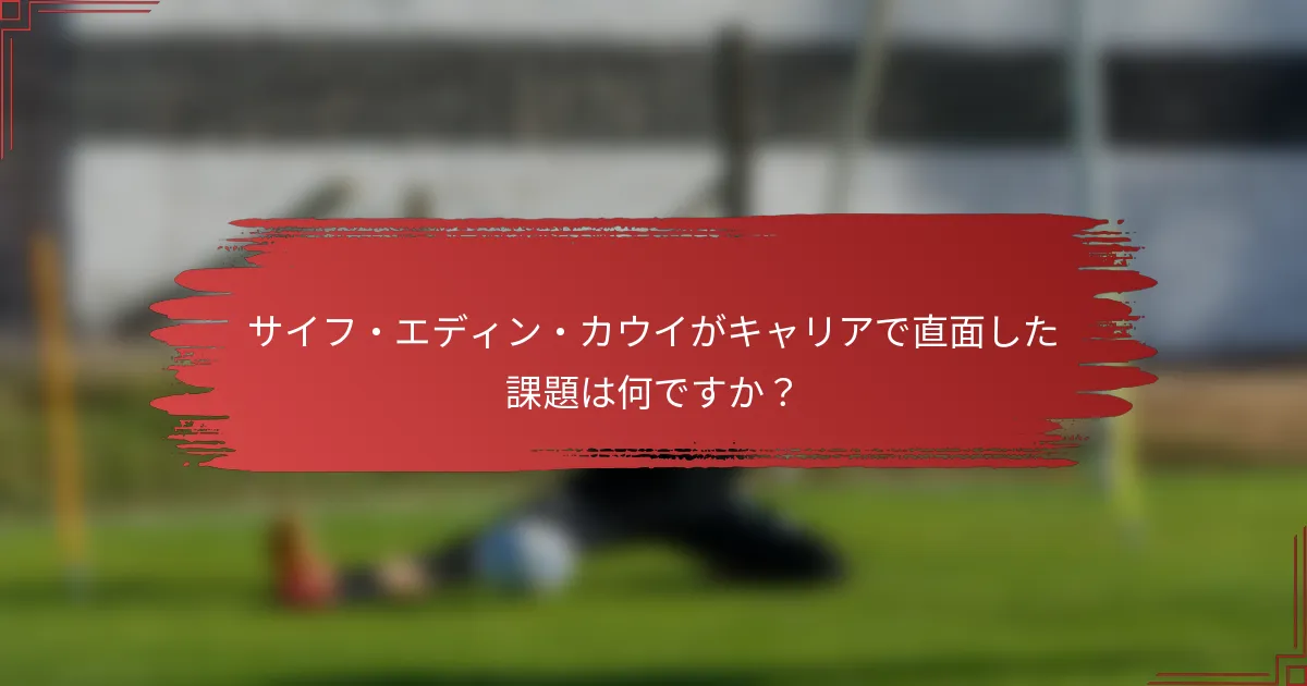 サイフ・エディン・カウイがキャリアで直面した課題は何ですか？