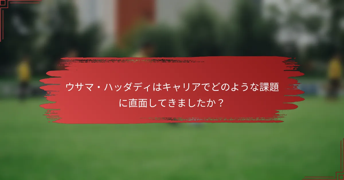 ウサマ・ハッダディはキャリアでどのような課題に直面してきましたか？