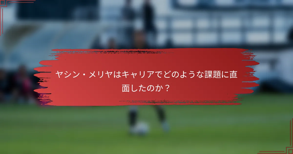 ヤシン・メリヤはキャリアでどのような課題に直面したのか？