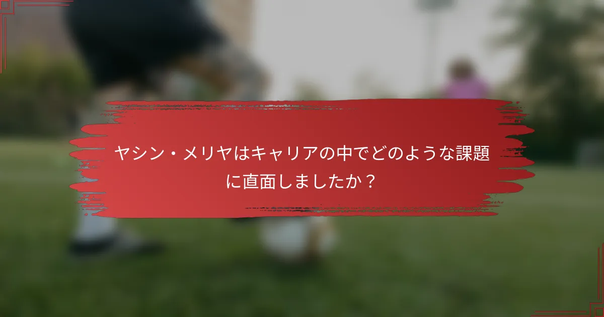 ヤシン・メリヤはキャリアの中でどのような課題に直面しましたか？